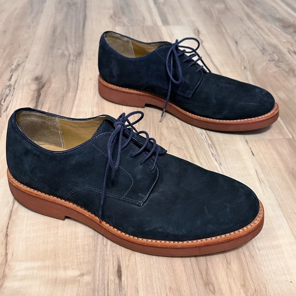 Brooks Brothers Classic Bucks in navy Suede Leather Size 10‎